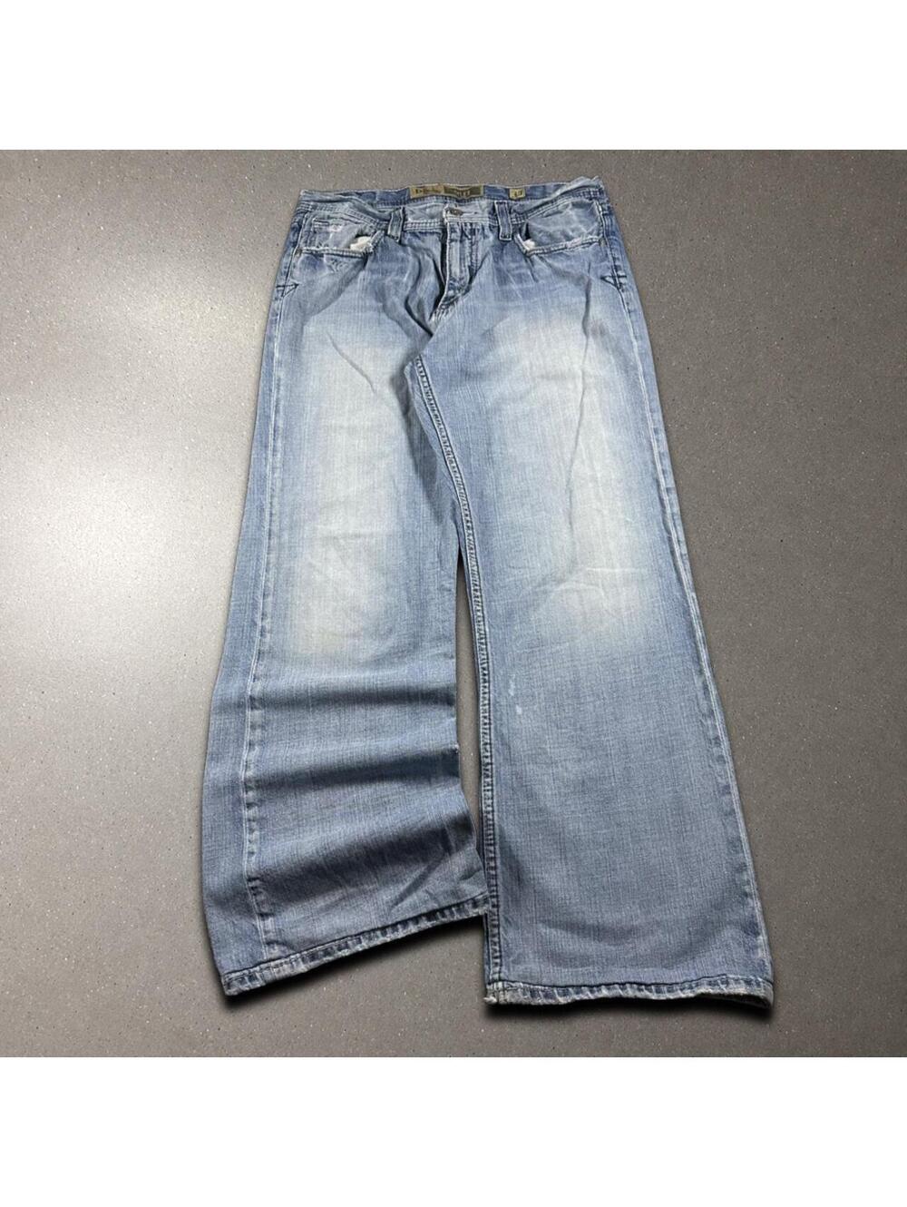 Y2K Skater BKE Buckle Tyler Baggy Light Wash Jeans - Fits 32x28.5!